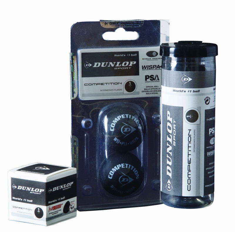 كرة اسكواش للمنافسات من دانلوب سبورتس - أنبوب ثلاثي الكرات