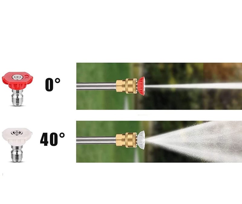 JANCOM JANCOM Quick Spray Nozzle tip Adjustable Jet Wash Quick Release Pressure Washer Nozzles Pressure Washer Spray Tips Pressure Washer Cleaning Nozzles Water Jet Nozzle Tips Pack of 2  - Image 5