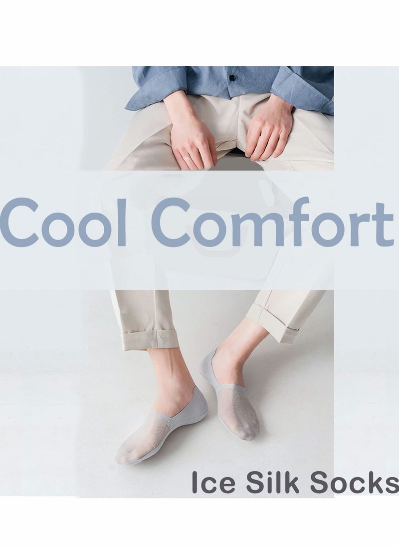 SYOSI - 5 Pairs Invisible Ice Silk Breathable Socks, No Show Socks Thin Low Cut Non-Slip Socks - Image 1