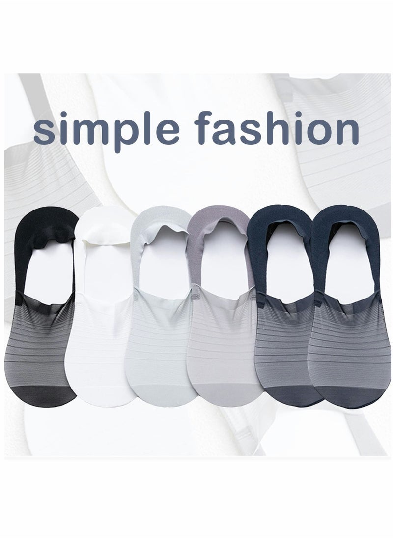 SYOSI - 5 Pairs Invisible Ice Silk Breathable Socks, No Show Socks Thin Low Cut Non-Slip Socks - Image 1