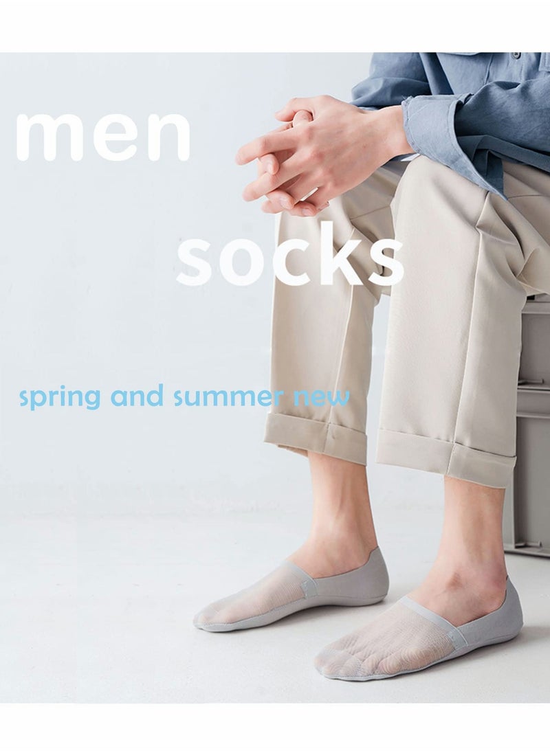 SYOSI - 5 Pairs Invisible Ice Silk Breathable Socks, No Show Socks Thin Low Cut Non-Slip Socks - Image 1