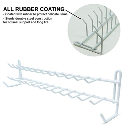 Huji Wall Mount Tie and Belt Rack Organizer, White (1 Pack) - Image 5