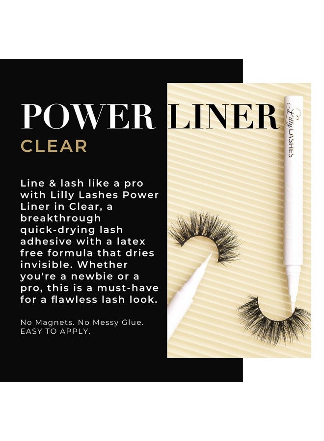 Lilly Lashes Power Liner Eyelash Glue For False Lashes Clear Lash Glue Quick Dry Waterproof Lash Adhesive Vegan & Cruelty Free - Image 2