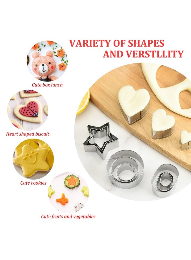 OSHIMA 30 PCS Cookie Cutters Set, Metal Cookie Cutters, Stainless Steel Star Cookie Cutter, With Box Metal Stamps Mini Star Flower Hexagon Round Heart Square Triangle Oval Raindrop Geometric Shapes - Image 4