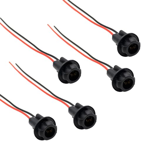 Ferianl 5PCS 194 Bulb Socket with Wire Pigtail, T10 Extension Harness Plugs Connectors Wiring Sockets, Universal Tail Light and Side Marker Light Socket Adapter for Car, Sedan, Truck - Image 1
