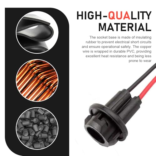 Ferianl 5PCS 194 Bulb Socket with Wire Pigtail, T10 Extension Harness Plugs Connectors Wiring Sockets, Universal Tail Light and Side Marker Light Socket Adapter for Car, Sedan, Truck - Image 4