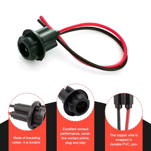 Ferianl 5PCS 194 Bulb Socket with Wire Pigtail, T10 Extension Harness Plugs Connectors Wiring Sockets, Universal Tail Light and Side Marker Light Socket Adapter for Car, Sedan, Truck - Image 3