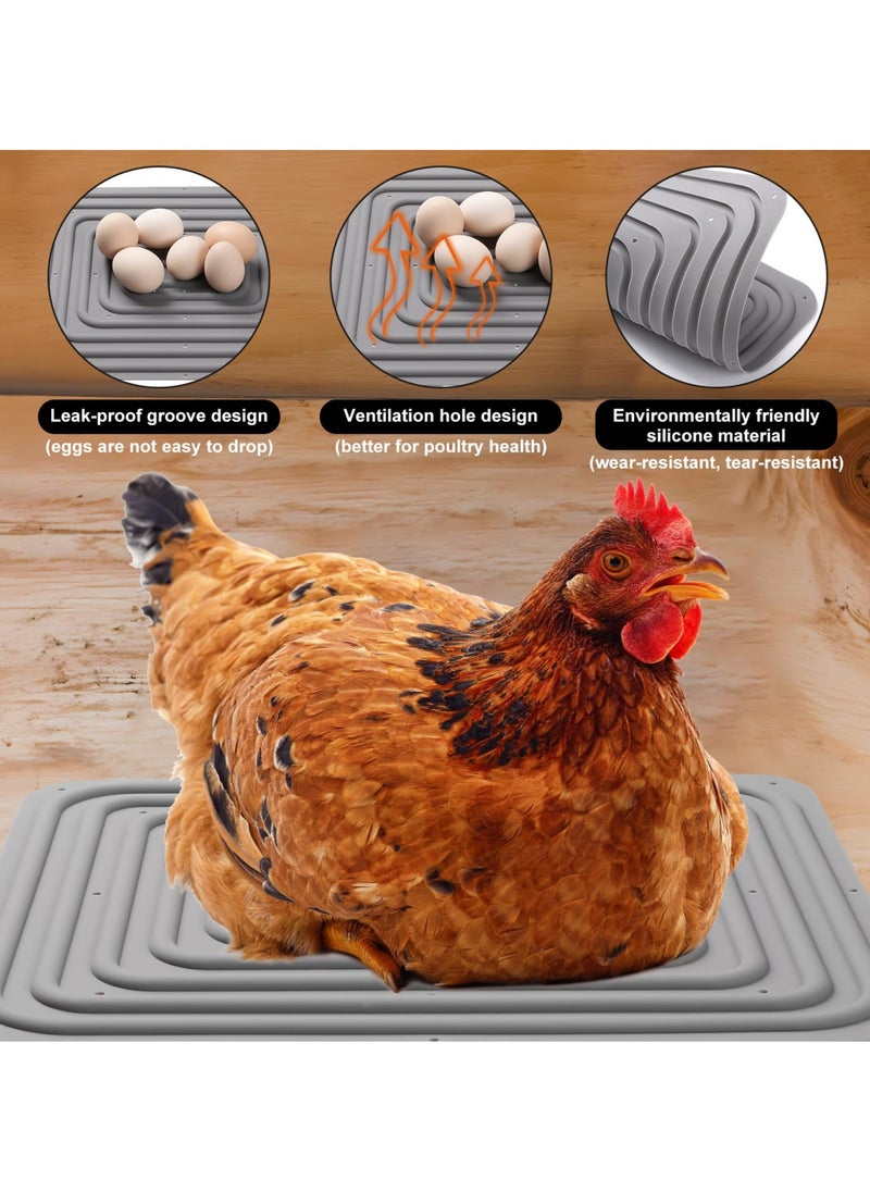 SYOSI SYOSI 4 Pcs Silicone Chicken Nesting Pads, Washable Nesting Pad for Chicken Coop, Gray Nesting Box Pad for Chickens, Silicone Pads for Chicken Nest, Chicken Coop, Chicken Laying Boxes (Gray)  - Image 5