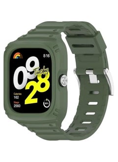 Strap Compatible with Redmi Watch 4 Replacement Integrated Band Silicone Wrist Strap Bracelet Band Soft And Durable with Quick Release Watch Accessories(Green)