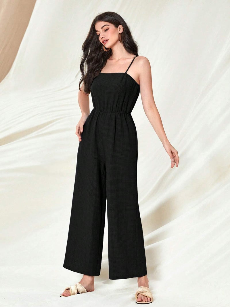 TOPLOT Women's Jumpsuit Co-ord Set | Soft Breathable Feel | Comfortable Fit with Easy Movement | Stylish One-Piece Outfit Design | Perfect for Casual & Travel (Jump-Suit-5225-Black-XXL) - Image 2