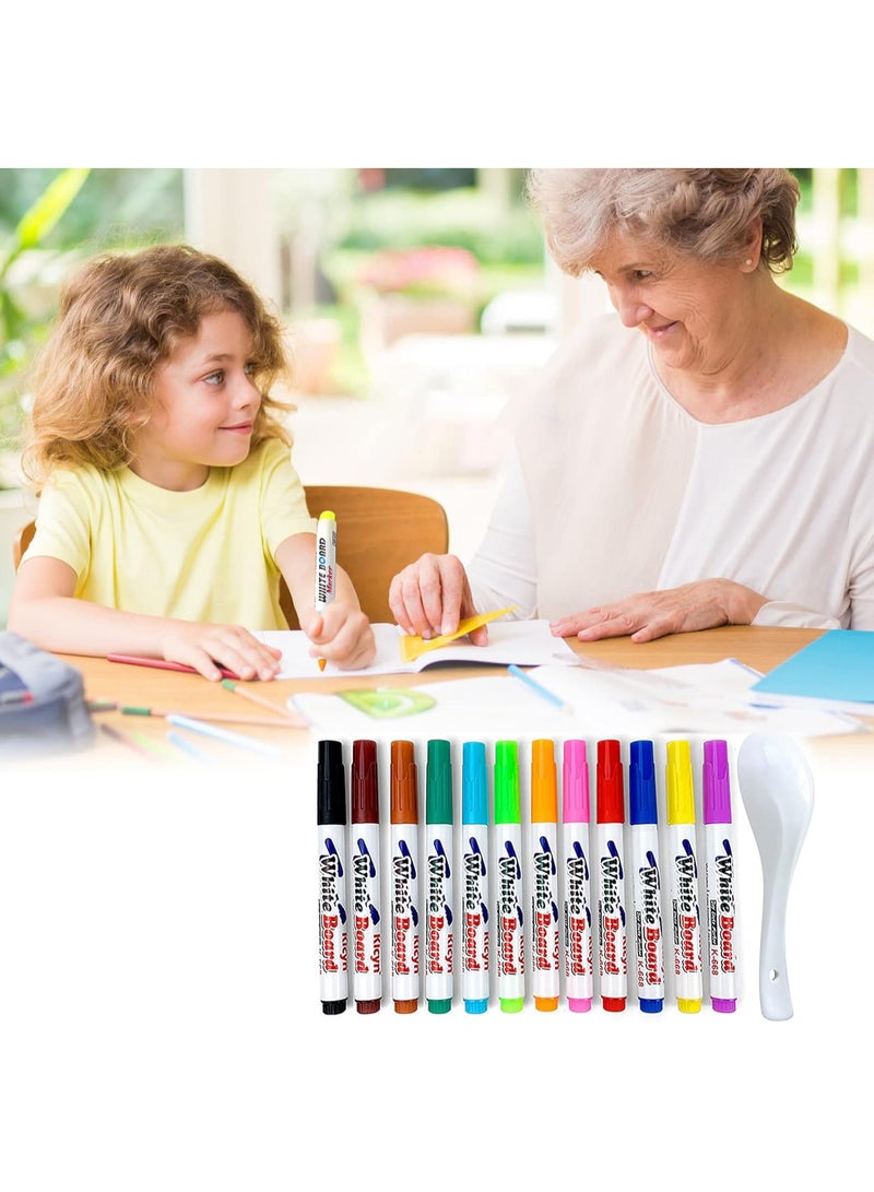 Magic Water Drawing Pen, Floating Water Pen, Whiteboard Marker Pen, Watercolor Pen That Can Float in Water After Painting, Water Drawing Tool Set Gift for Kids Ages 3-12 (11 Colors) - Image 1