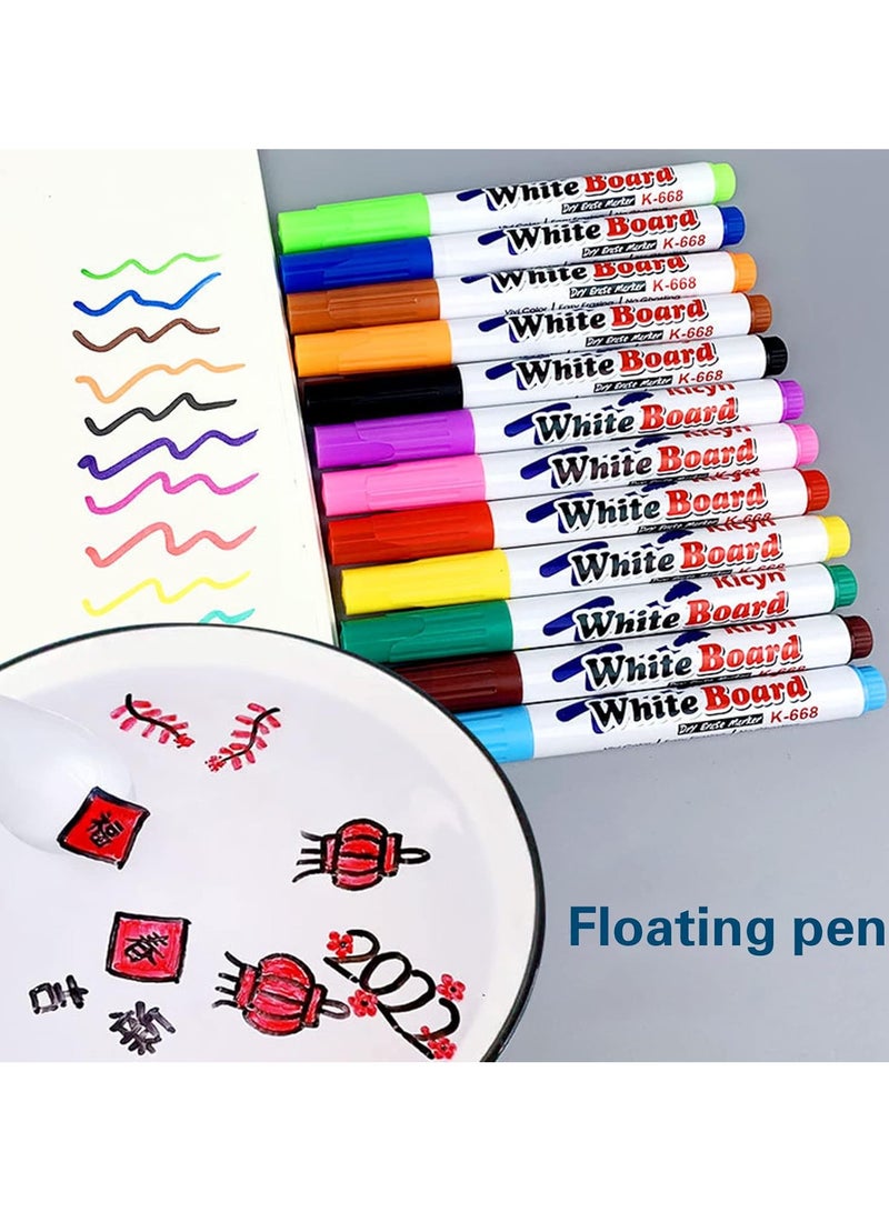 Magic Water Drawing Pen, Floating Water Pen, Whiteboard Marker Pen, Watercolor Pen That Can Float in Water After Painting, Water Drawing Tool Set Gift for Kids Ages 3-12 (11 Colors) - Image 2