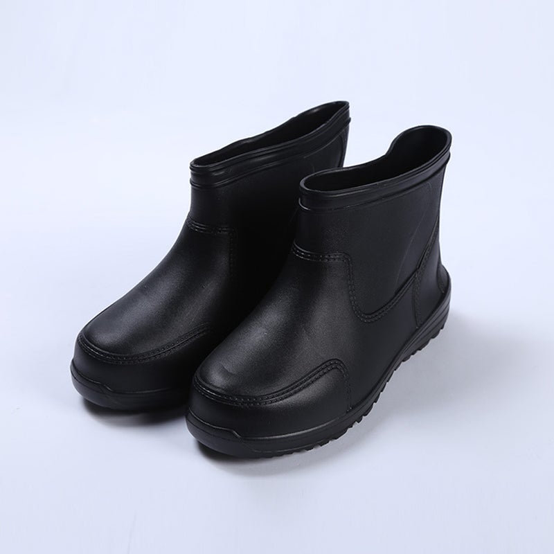 1 Pair of Portable Acid and Alkali Resistant Rain Shoes Low Canister Boots Size 41 Black - Image 5