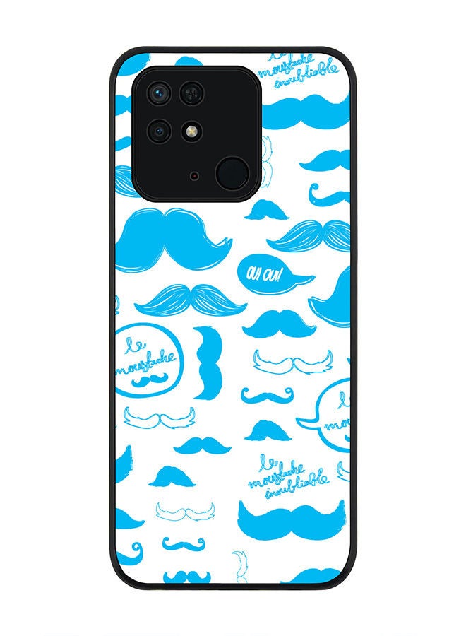 Stylizedd Rugged Black edge case for Redmi 10C 4G  Slim fit Soft Case Flexible Rubber Edges Anti Drop TPU Gel Thin Cover - Le Moustache  - Image 1