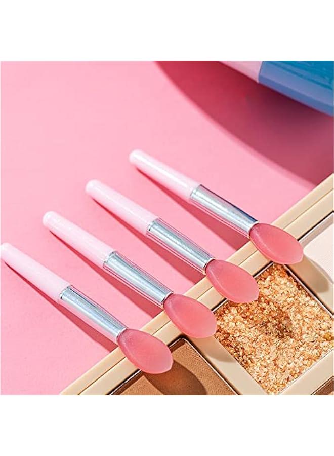 10pcs Silicone Lip Brush Set Lipstick Lip Gloss Applicator Brushes Lip Care Makeup Brushes For Women Girls Silicone Lip Brush, Pink - Image 2