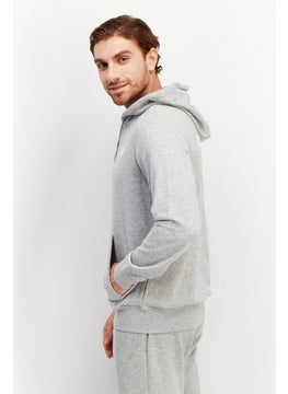 Reebok Men Sportswear Fit Long Sleeve Training Full Zipper Hooded Sweatshirt, Grey  - Image 3