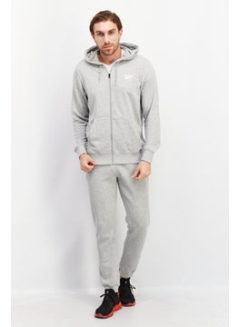 Reebok Men Sportswear Fit Long Sleeve Training Full Zipper Hooded Sweatshirt, Grey  - Image 4