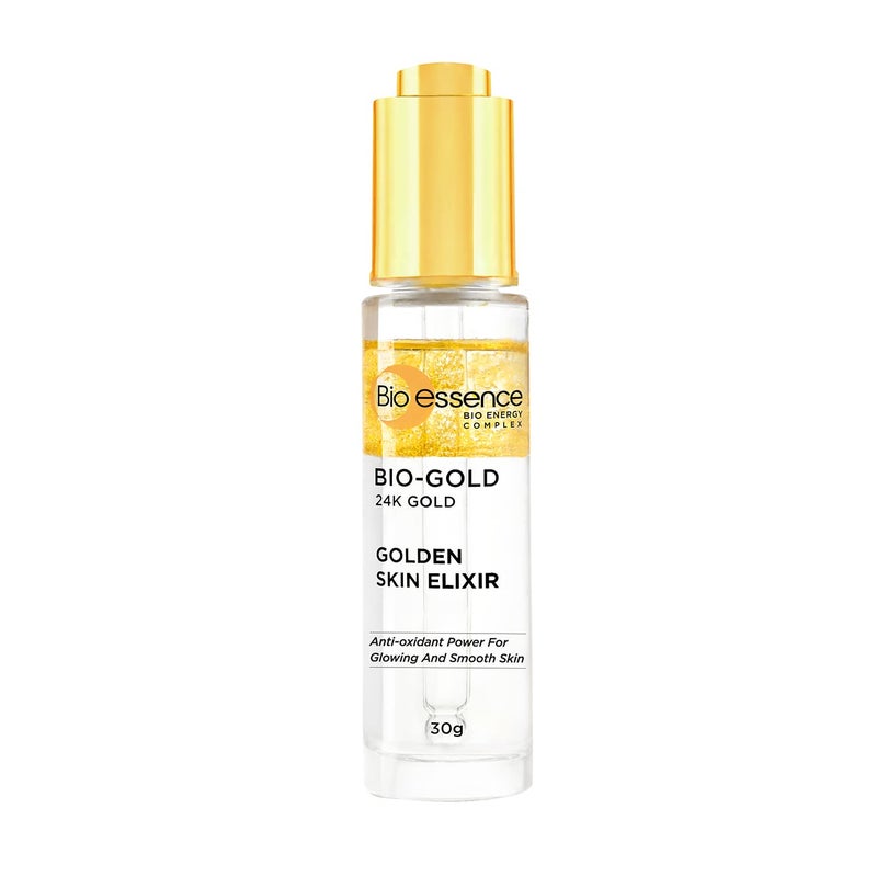 Bio Essence 24K Gold Skin Elixir Vitamin C Face Serum Moroccan Argan Oil Hyaluronic Acid Niacinamide Dark Spots Correcting Serum For Face Ideal for All Skin Types 30g - Image 1