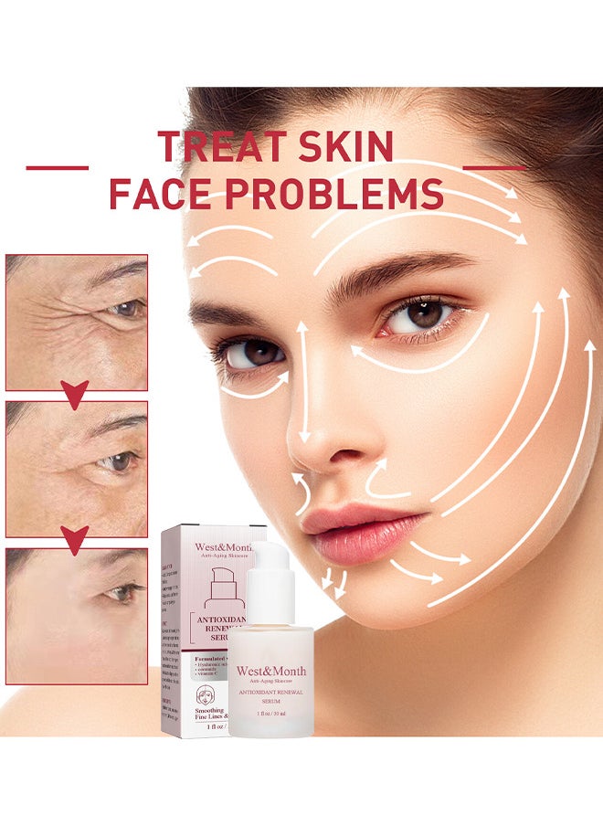 West&Month Antioxidant Renewal Serum 30ML, Has The Effect Of Tightening The Skin, Reducing Fine Lines, Restoring Skin Elasticity, And Preventing Aging, Anti Aging Serums For Face  - Image 4