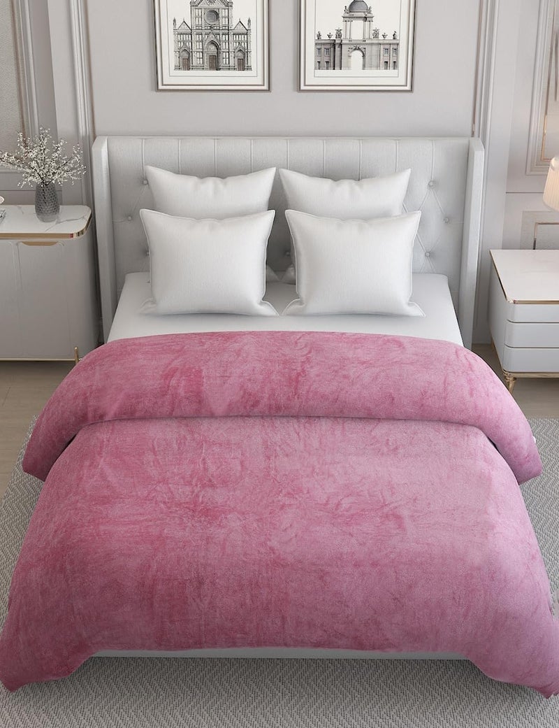 S&S Sands® Super Soft Double Bed Woollen Quilt Cover, 310TC Warm Duvet Cover, Woolen Duvet Cover/Rajai Cover/Blanket Cover/Quilt Cover King Size=90x100 Inches, Winter Blanket Cover (Baby Pink) - Image 3