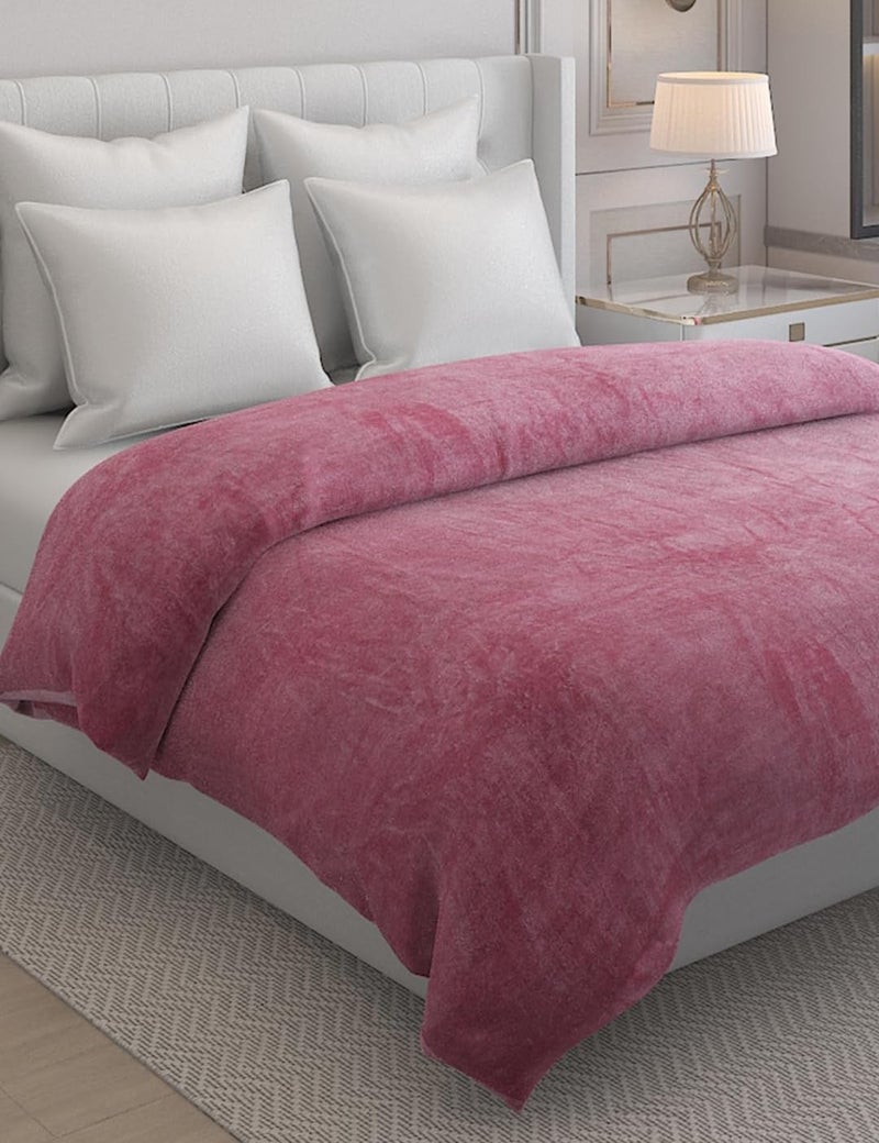 S&S Sands® Super Soft Double Bed Woollen Quilt Cover, 310TC Warm Duvet Cover, Woolen Duvet Cover/Rajai Cover/Blanket Cover/Quilt Cover King Size=90x100 Inches, Winter Blanket Cover (Baby Pink) - Image 2