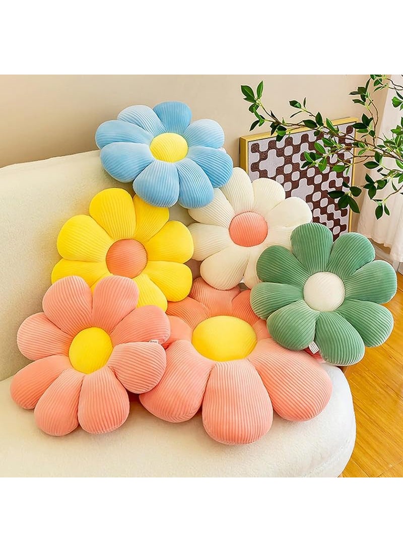 AVSHUB AVSHUB Sunflower Shaped Throw Pillows Cute Preppy Decorative Pillows Floor Cushion for Girls Bedroom Bed Room Couch Sofa Chair Aesthetic Decor (35CM, White)  - Image 3