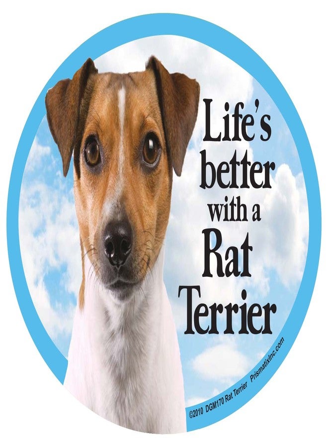 Prismatix Rat Terrier Oval Dog Magnet for Cars - Image 1