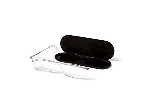 ThinOptics Rectangular Reading Glasses, Rectangle Clear/Regular Case, 1.00 + 1 - Image 1