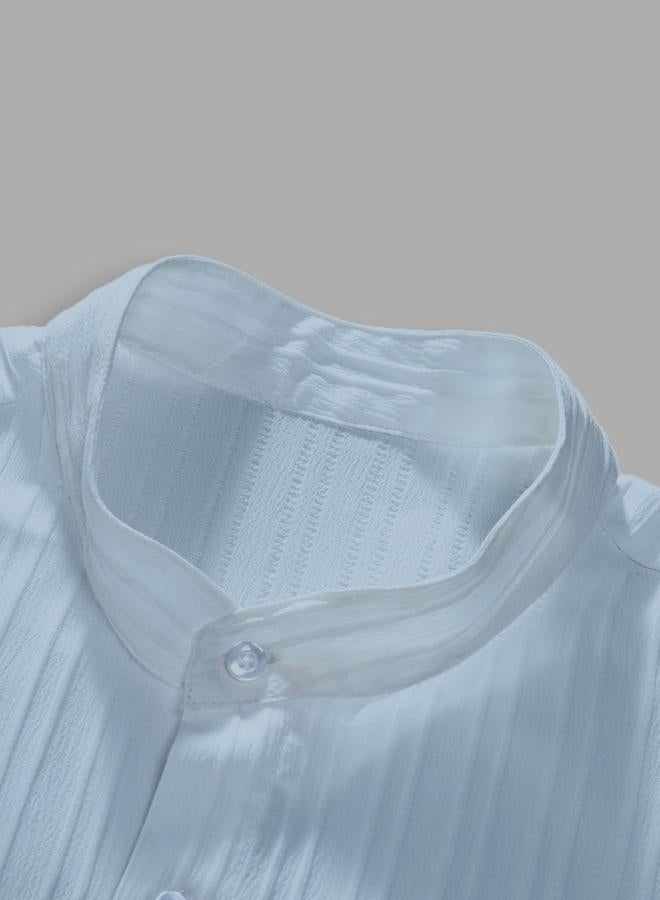 Take Two Men Textured Stand Collar Casual Shirt - Image 3