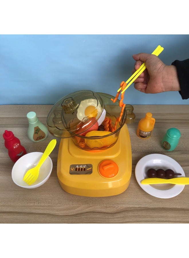 Children's Early Education Play Home Toy Kitchen Toy Set Simulation Spray Induction Cooker Lighting Music Institution Enrollment-Color:7007-1 Red - Image 2