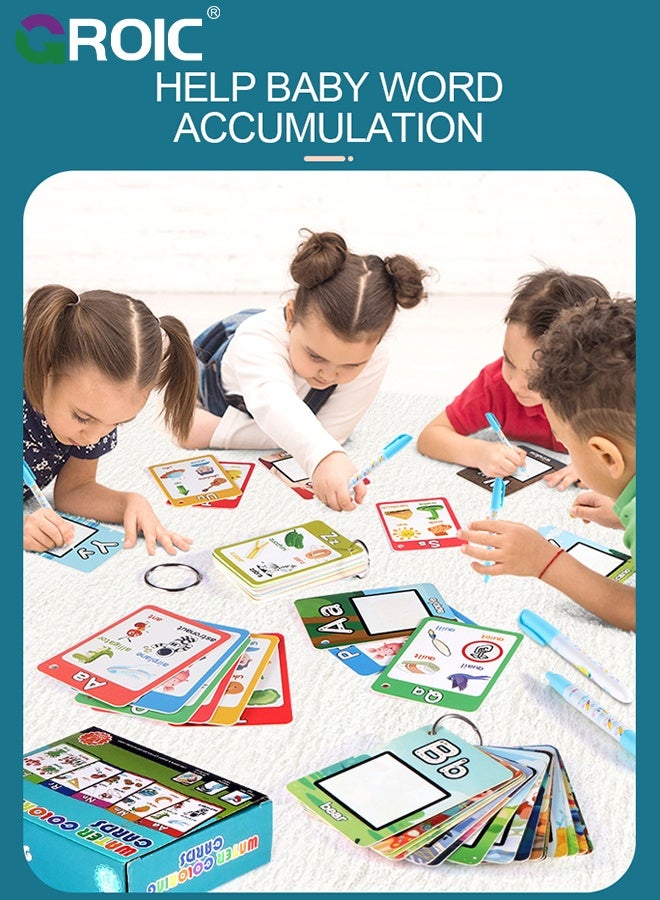 GROIC Alphabet Water Coloring Cards, Aqua Painting Doddle Flashcards, Drawing 26 Letters ABC Words, Educational Learning Toy,Alphabet Cards - Image 3