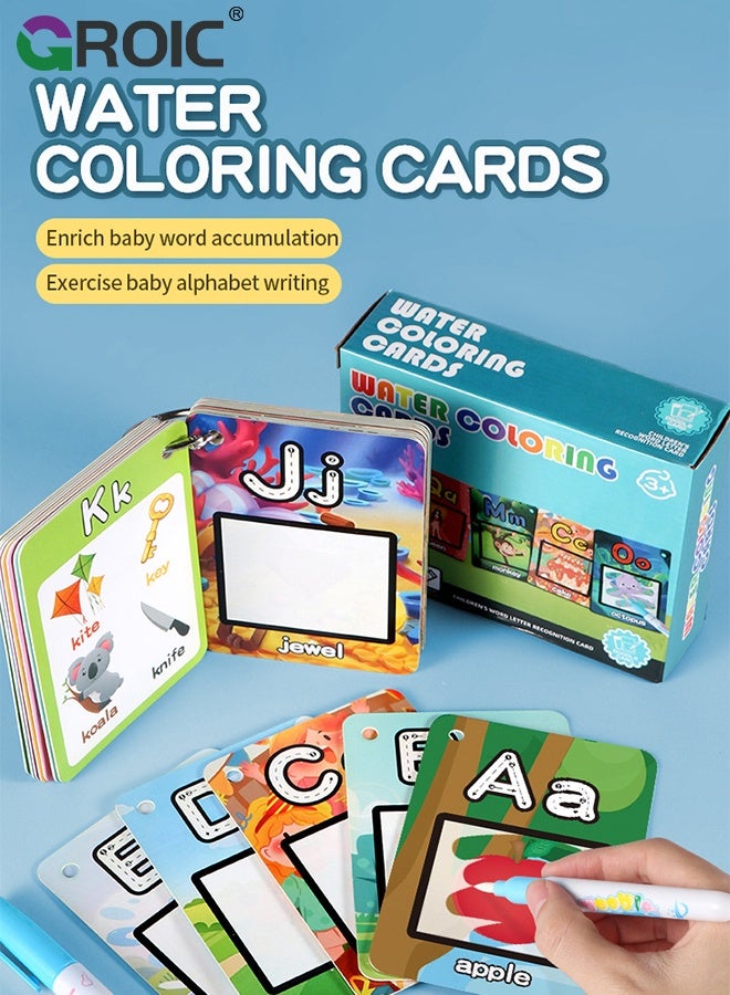 GROIC Alphabet Water Coloring Cards, Aqua Painting Doddle Flashcards, Drawing 26 Letters ABC Words, Educational Learning Toy,Alphabet Cards - Image 2