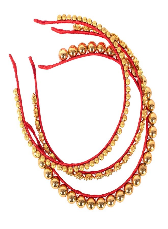 CHOKO Set Of Three Rose & Beaded Hair Bands - Golden for Girls (2-15 Years) Online in India - CHK176 - Image 3