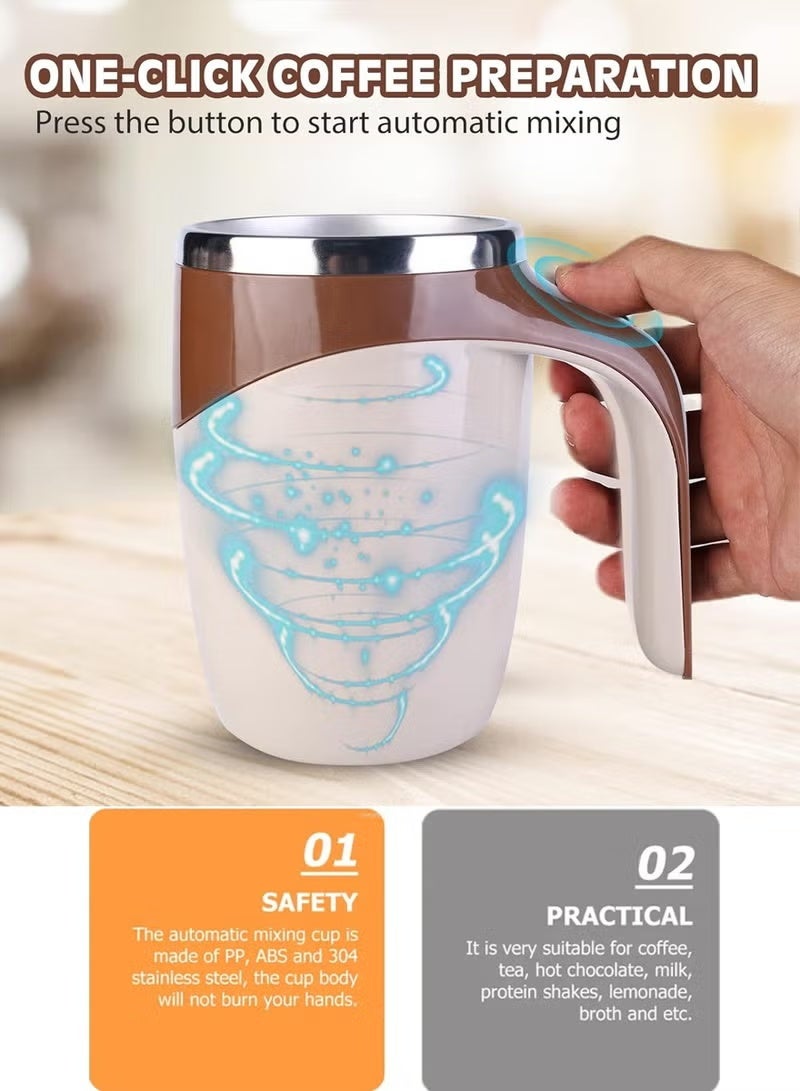 Aramu Multi-functional Magnetized Stirring Cup Rechargeable Self Stirring Coffee Mug - Auto Stirring Mixing Cup To Stir Coffee, Chocolate, Milk, Protein, Cocoa Etc, Great For Home Office Travel, School, Gym - Image 5