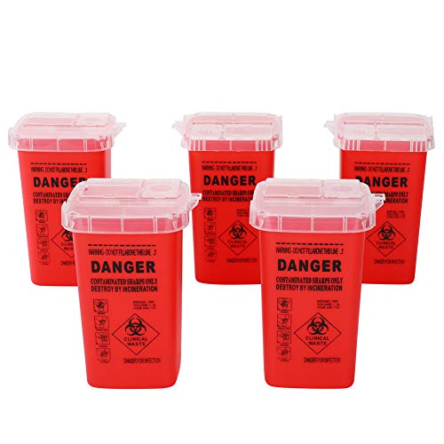 new star tattoo Sharps Disposal Container,5 Pack 1 Quart Needle Disposal Container - Image 1