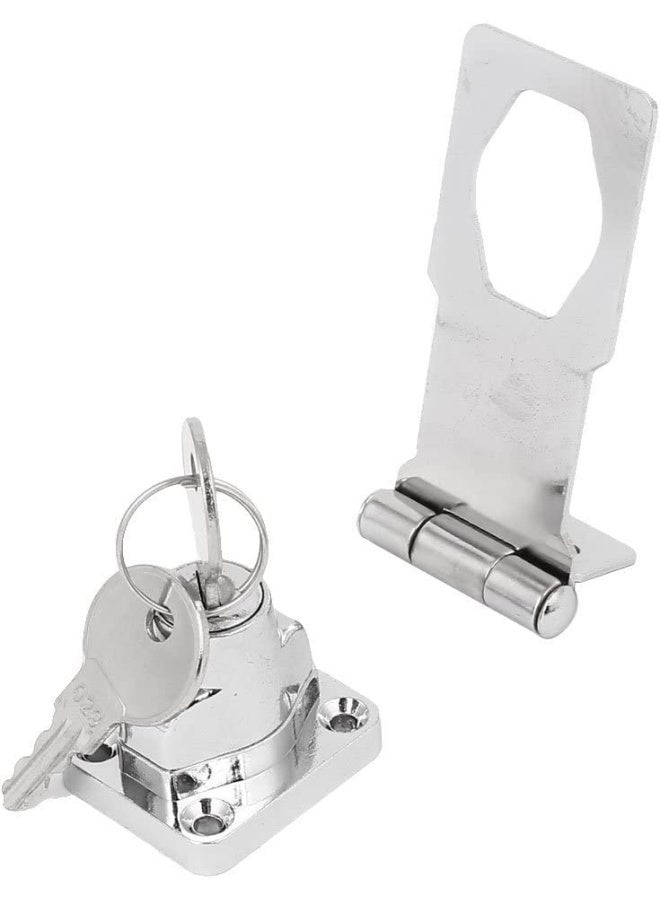 ROBUSTLINE Hasp Locks Twist Knob Keyed Locking Hasp For Small Doors Cabinets And More Chrome Plated Hasp Lock Catch Latch Safety Lock Silver 3Inch - Image 3