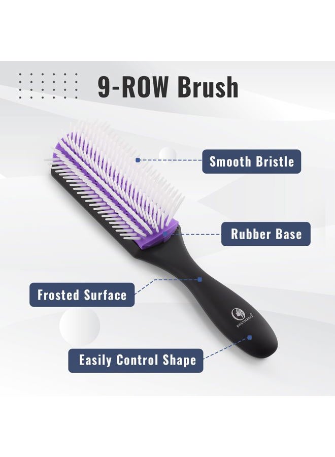 O BRUSHZOO BRUSHZOO Detangling Hair Brush for Curly Hair, Hair Brushes for Women Men Kids Blowdrying Styling, Detangler Brush for Wet Dry Thick Wavy Hair - Image 2
