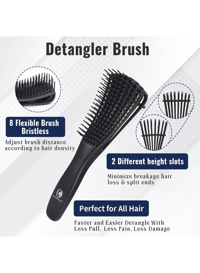 O BRUSHZOO BRUSHZOO Detangling Hair Brush for Curly Hair, Hair Brushes for Women Men Kids Blowdrying Styling, Detangler Brush for Wet Dry Thick Wavy Hair - Image 3