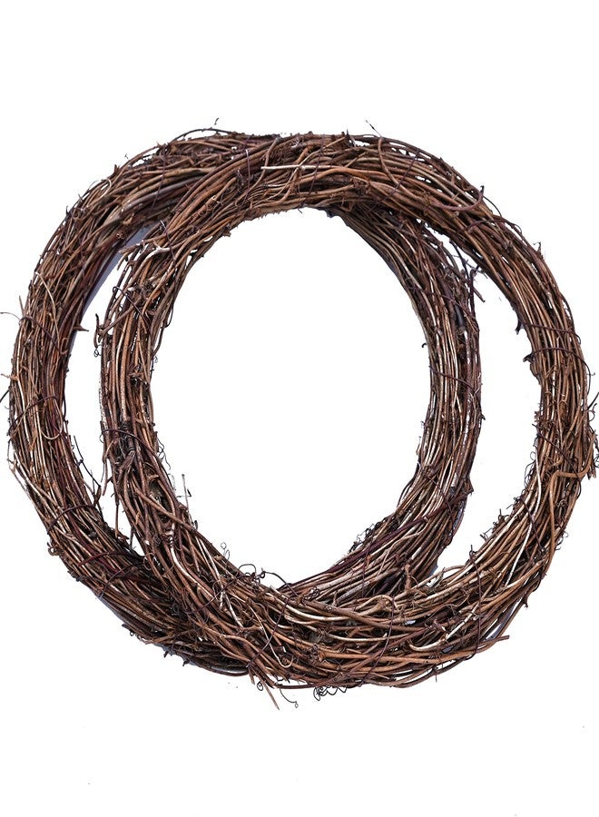 BYHER إكليل من أغصان العنب من بايهر، قطعتان، إكليل من أغصان العنب الطبيعية مقاس 12 بوصة للأعمال اليدوية (إطار الإكليل) - Image 2