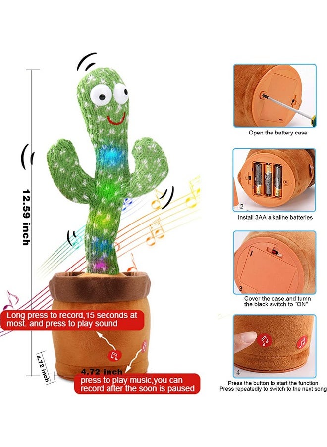 Toyshine Toyshine Dancing Cactus Toy | Talking, Wriggle Singing Mimicking -Repeat What You Say with LED - B  - Image 4