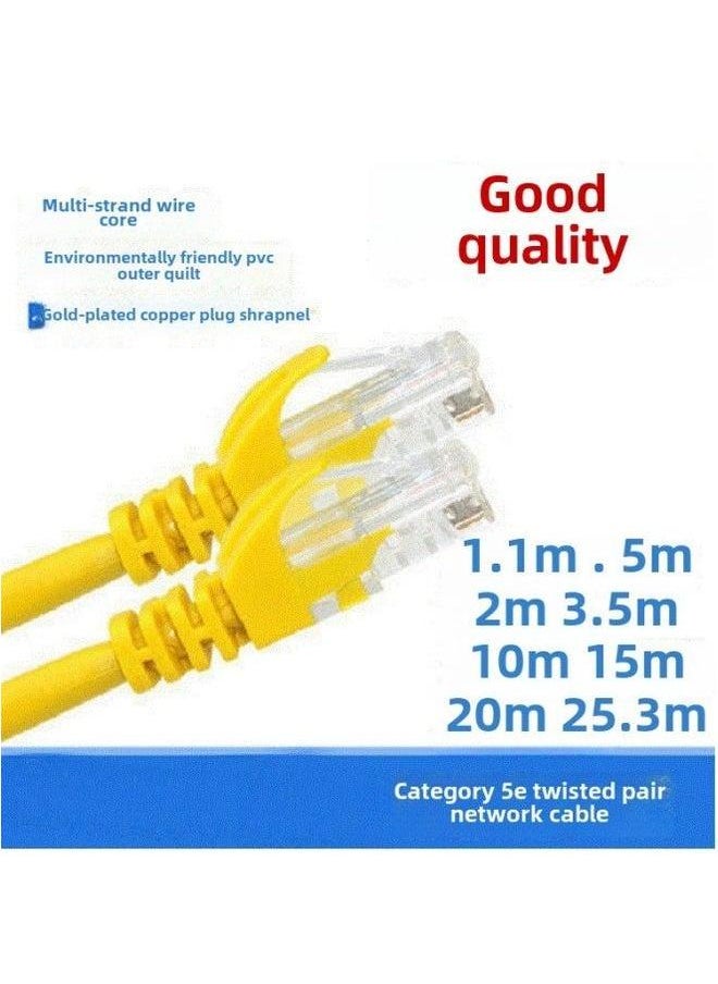 Generic Yellow Super Class 5 Finished Network Cable 1 M To 30 Mechanism Jumper ADSL Router Connection Line-Color:Yellow-Line Length:3  - Image 1