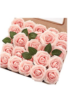Artificial Flowers Roses, 25pcs Real Touch Artificial Foam Roses DIY for Bridal Bouquets, Valentine's Day, Mother's Day, Wedding Party,  Home Decoration