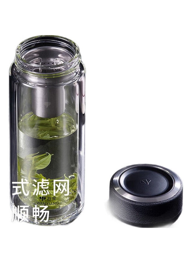 Wanxiang Glass Cup, Classic Leather Texture V19Rl, Business Office Cup, Gift Box, Tea Cup, 290Ml, Home Use, With Filter, Water Cup - Image 3