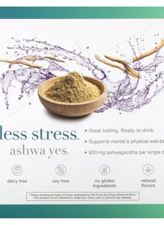 youtheory Ashwagandha Liquid Blueberry 600 mg 12 Pouches 1 fl oz (30 ml) Each 