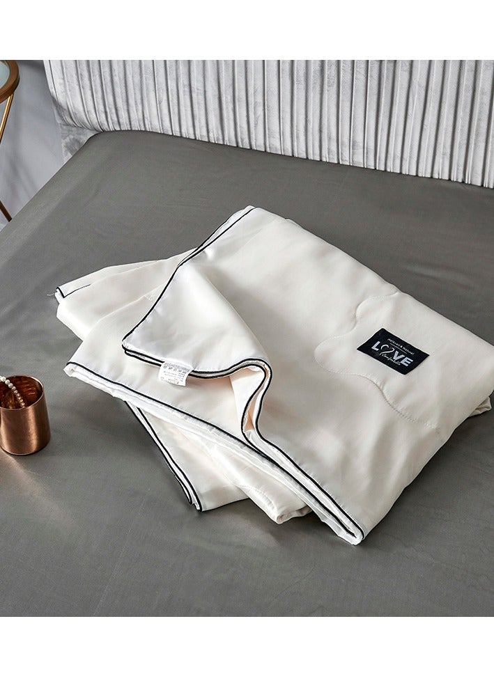 Sharpdo 4Pcs Summer Quilt Set, Air Conditioner Thin Comforters, with 1 Quilt Cover 180*220cm, Section for All-Season, White - Image 4