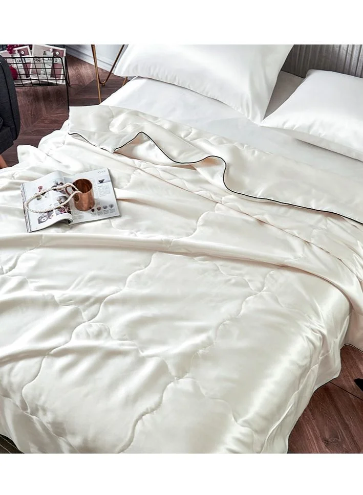 Sharpdo Sharpdo 4Pcs Summer Quilt Set, Air Conditioner Thin Comforters, with 1 Quilt Cover 180*220cm, Section for All-Season, White