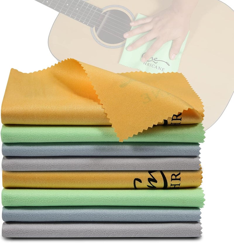 Hricane Guitar Cloths Ultrafine fiber suede (8-Pack 12"x12") Plush Polishing Cloths for Musical Instruments Premium Polishing & Cleaning Cloths for Guitar Violin Piano Clarinet Trumpet Sax Universal - Image 3