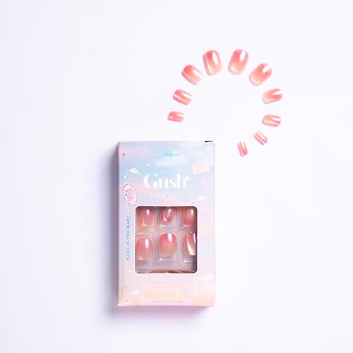 Gush Beauty Nailed It | Reusable Luxury Press On Nails With Application Kit - Tangerine Crystal - Image 2