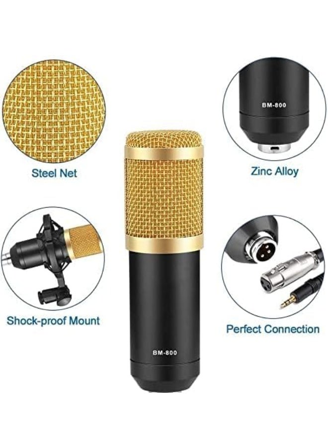 Festive Gallery V8S-X Sound Card Upgrade BM-800A Condenser Microphone Set for Live Streaming Karaoke And Voice Recording Recording Sound Card, Voice Changer Device With Multiple Funny Sound Effect USB Audio Interface - Image 3