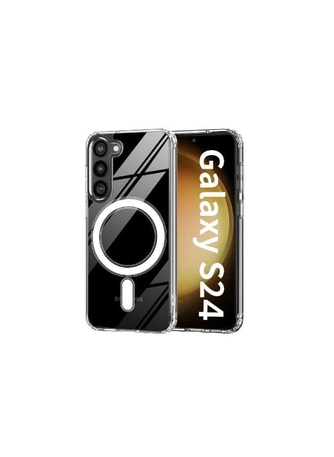 Generic - Samsung Galaxy S24 Clear Case, Compatible with MagSafe Wireless Charging, Ultra Slim Shockproof Clear Cover 6.1 Inch (2024) - Image 1